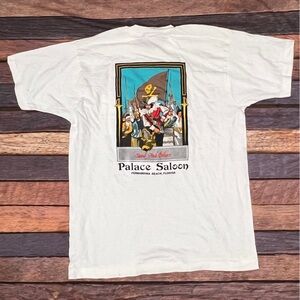 VTG Florida 1990s Palace Saloon White Graphic Travel Tourism Mens Tshirt
